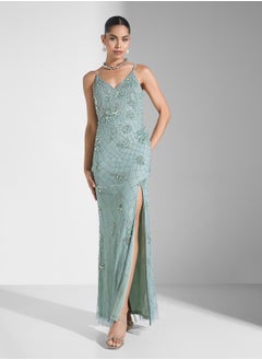 Namshi x Strappy Embellished Evening Dress  - Image 1