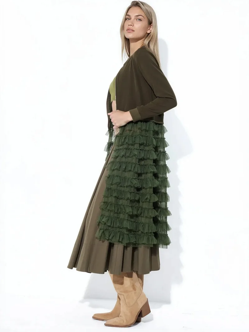 جينيفر Long Textured Poplin Jacket