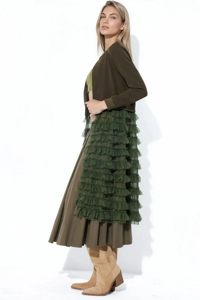 جينيفر Long Textured Poplin Jacket