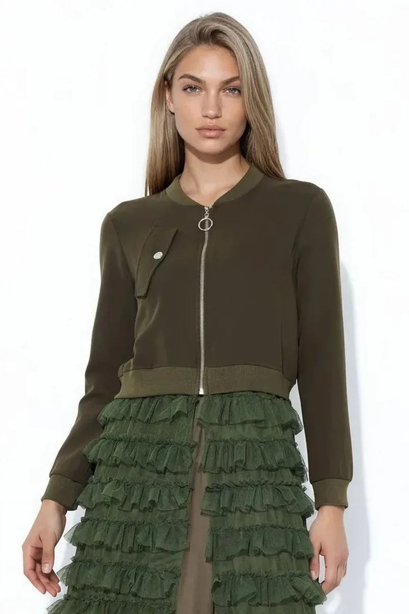 جينيفر Long Textured Poplin Jacket