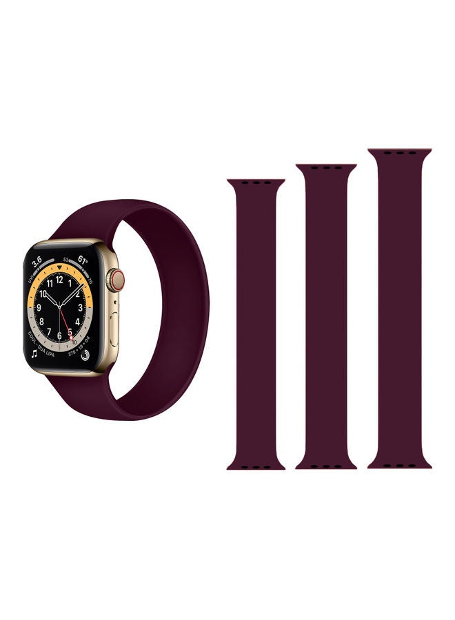 Perfii 3-Piece Solo Band for Apple Watch Wine Red
