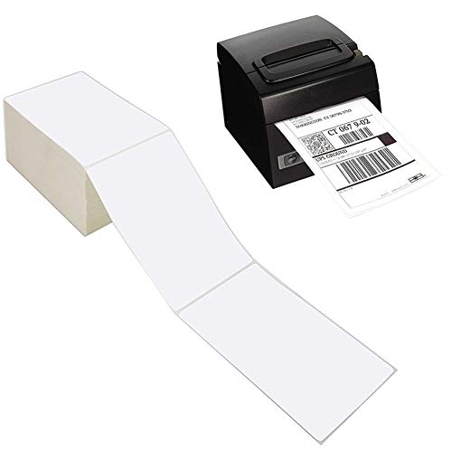 9527 Product Fanfold 4 x 6 Direct Thermal Labels White Perforated Shipping Labels, 1000 Label per Stack,1 Stack - Image 2