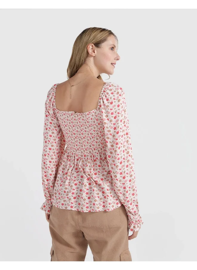 Aerie Floral Puff Sleeve Top