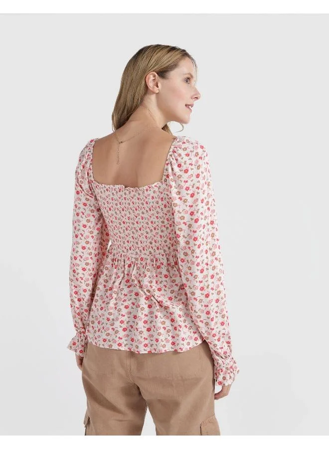 Aerie Floral Puff Sleeve Top