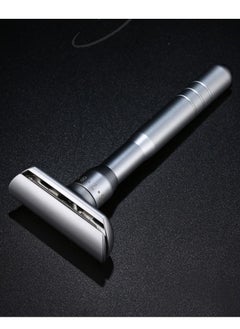 Adjustable Sharpness Double Edge Safety Razor Set Silver with 5 Blades