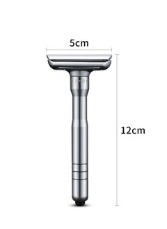 Elaimei Adjustable Sharpness Double Edge Safety Razor Set Silver with 5 Blades  - Image 5