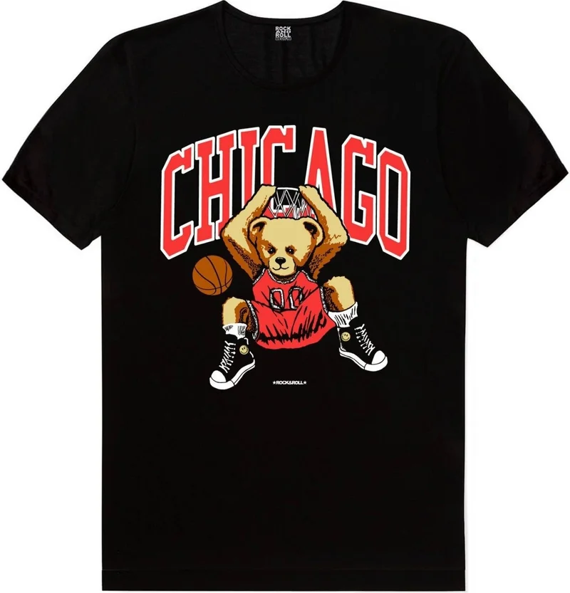 Rock&Roll  Chicago Baket, Handsome Basketball Player, Pro Slam Dunk Men's 3-Piece Eco Pack T-Shirt for Men | Best Price UAE