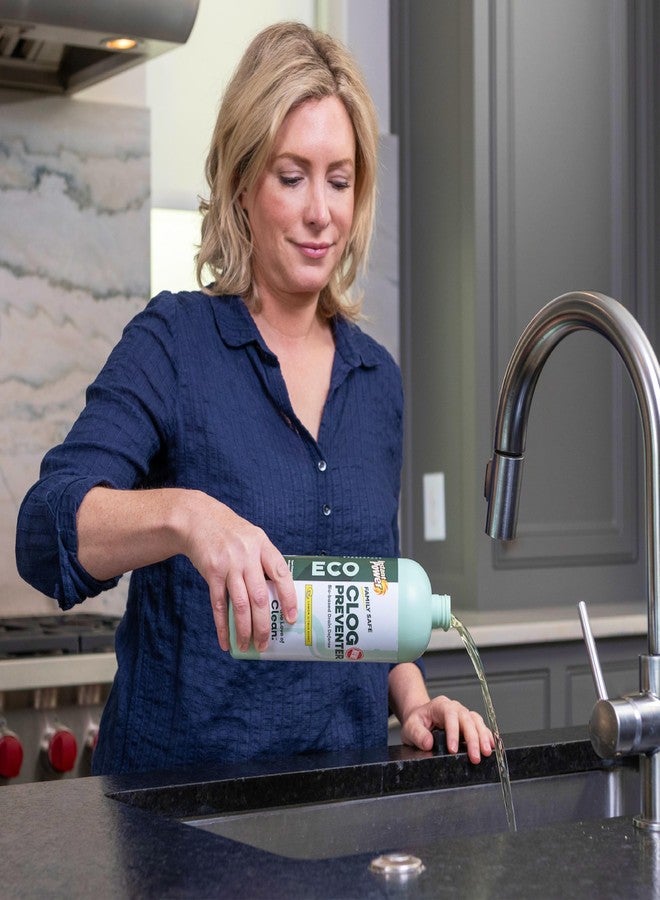Instant Power Eco Clog Preventer - Enzyme Drain Cleaner Liquid and Deodorizer for Sink, Shower, Toilet, Garbage Disposal Cleaner, Bio-Based Drain Defense, Smell Remover and Odor Eliminator - 32 fl oz - Image 2