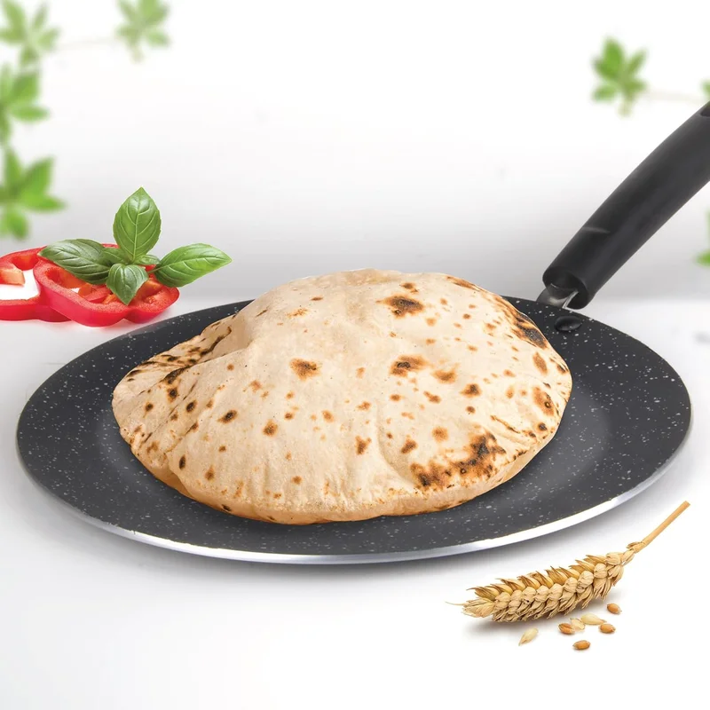 Milton Milton Pro Cook Granito Induction Non-Stick Concave Tawa, 26 cm, Black , Aluminium | Hotplate safe | Hot Plate Safe | Non Stick | Light Weight | Food Grade | Dishwasher Safe