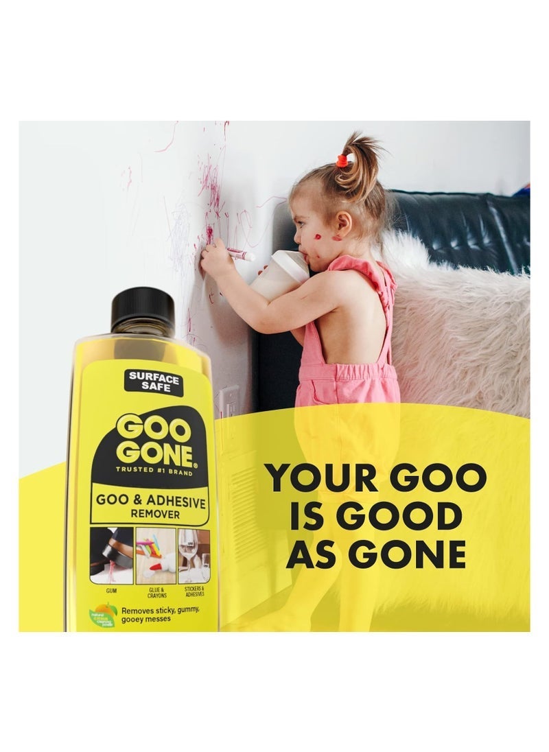 Goo Gone - 2087 Citrus Adhesive Remover – Powerful Yellow Formula, 237 ml (8 oz) – Removes Stickers, Labels, Grease, and Residue - Image 1