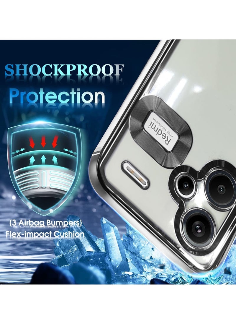 Wtech Shockproof Luxury Plating Hybrid PC Case Cover For Xiaomi Redmi Note 13 Pro+ / Xiaomi Redmi Note 13 Pro Plus 5G 2023 Clear/Black  - Image 4