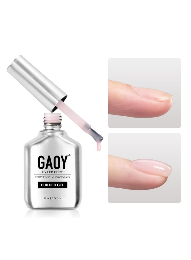 GAOY Builder Gel for Nails 16ml Nail Strengthener in a Bottle Nail Extension Hard Gel Soak Off Long Lasting UV Light Cure 1726 Baby Pink Base Coat Top Coat Needed - Image 2