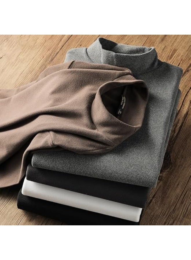 Generic Unisex Thermal Long Sleeve T Shirt, Half High Neck Mock Neck Top, Soft Warm Base Layer for Autumn Winter, Stretch Casual Undershirt for Men and Women - Image 3