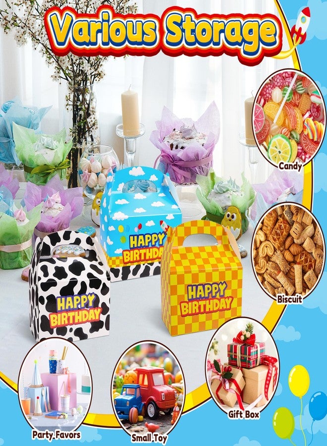 Bsenhe 16PCS Cartoon Story Gift Bag, Cartoon Story Birthday Decorations Goodie Bags Party Favor Boxes for Toy Theme Birthday Party Supplies Sky White Cloud Cow Print Candy Bags - Image 5