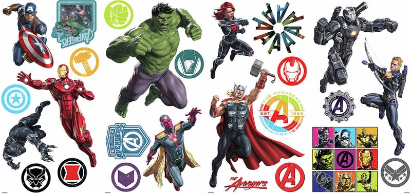 RoomMates Marvel Classic Avengers Peel and Stick Wall Decals, RMK4289SCS