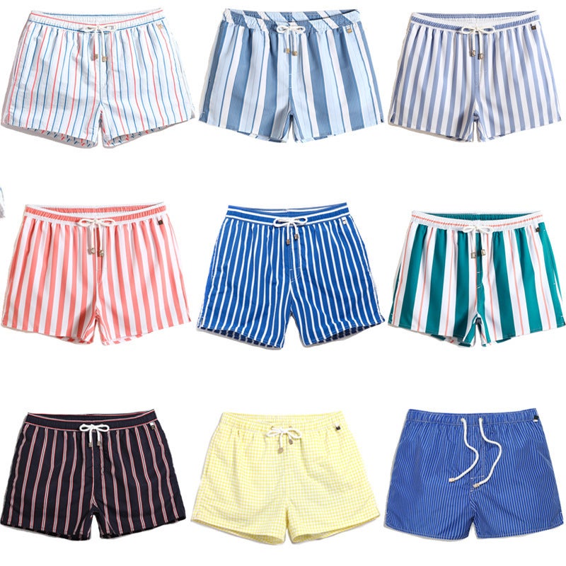 Men's Quick-Dry Swim Shorts with Striped Pattern - Image 2