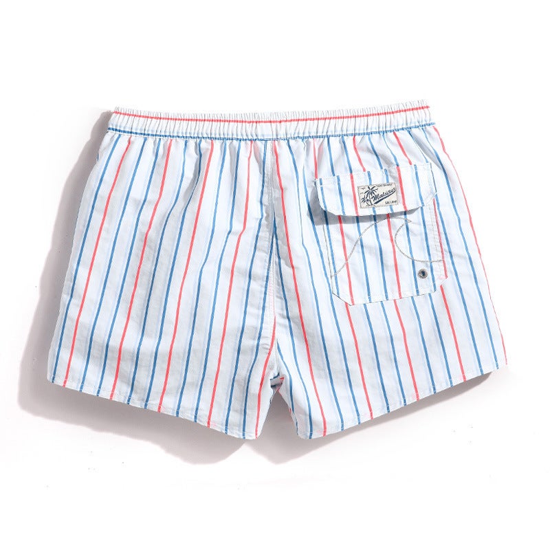 Men's Quick-Dry Swim Shorts with Striped Pattern - Image 5