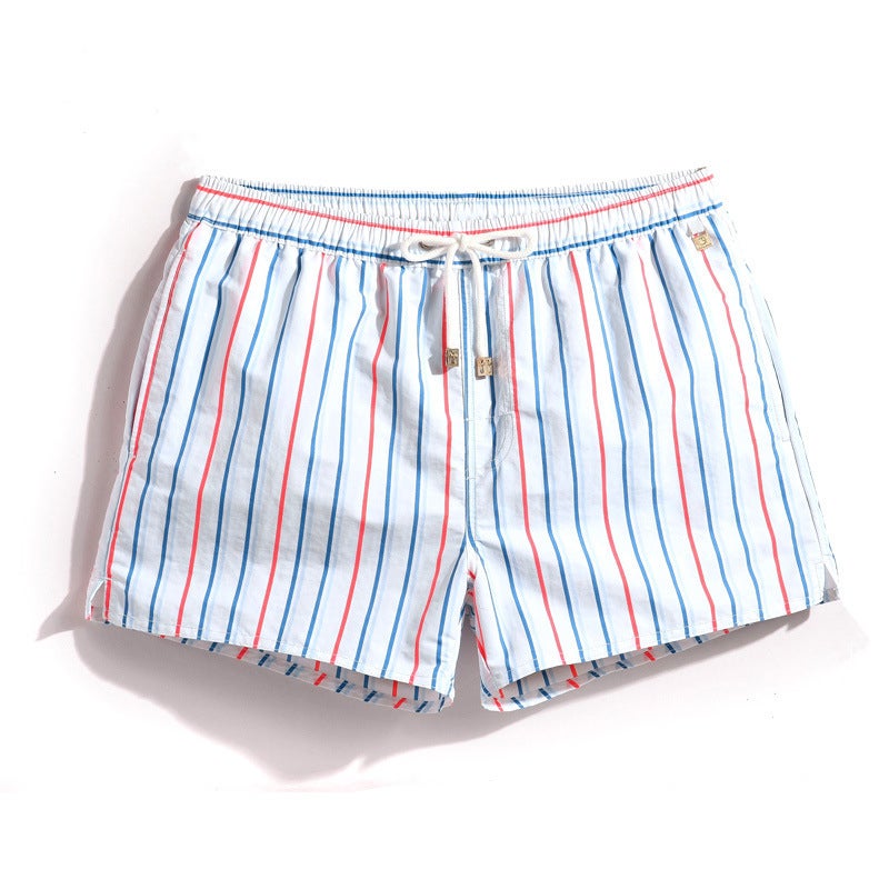 Men's Quick-Dry Swim Shorts with Striped Pattern - Image 4