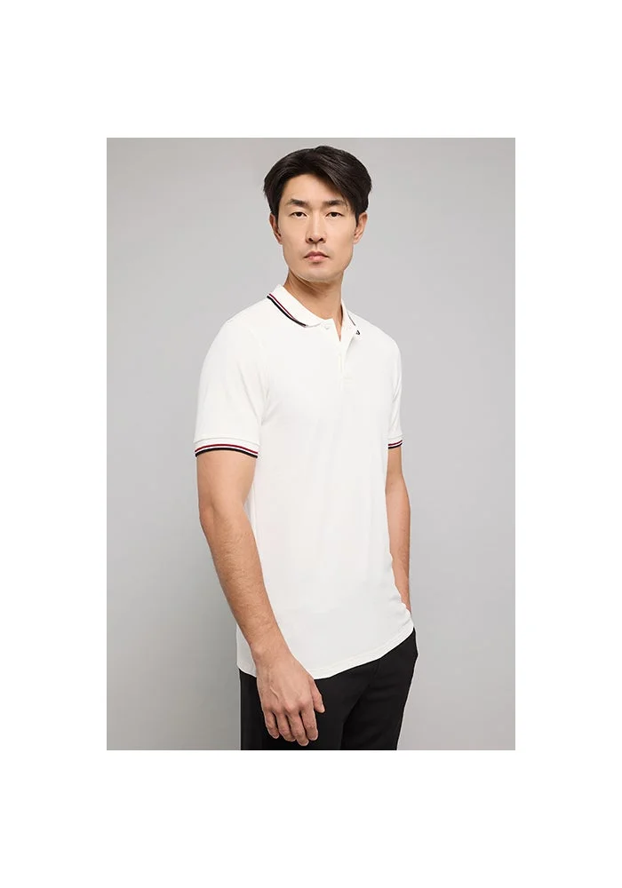 R&b Tipping Detail Polo T-Shirt with Short Sleeves