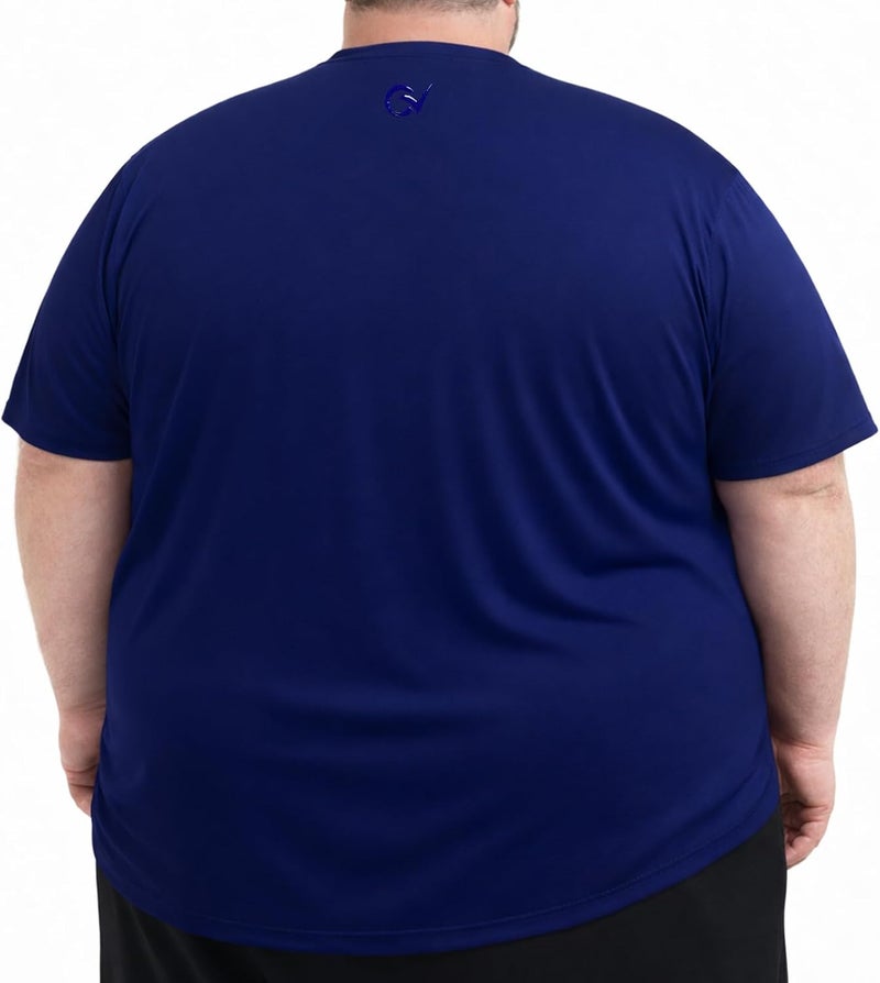 OVERS Plus Size Short Sleeves Round Neck Sports T-Shirts For Mens, Lightweight, Breathable, Stretchable Activewear for Gym, Running & Training. (XL-8XL) - Image 3