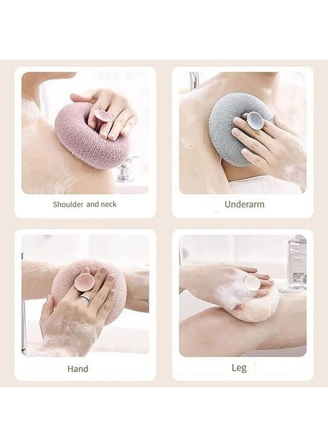 Cyrox Bath Sponge Shower Loofahs Cleaning Brush with Suction Cup Flower Bath Ball Shower Skin Cleaning Tool for Women Men (1Pcs) - Image 3