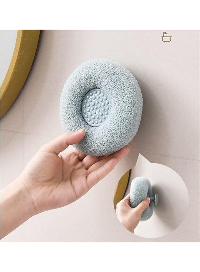 Cyrox Bath Sponge Shower Loofahs Cleaning Brush with Suction Cup Flower Bath Ball Shower Skin Cleaning Tool for Women Men (1Pcs) - Image 4