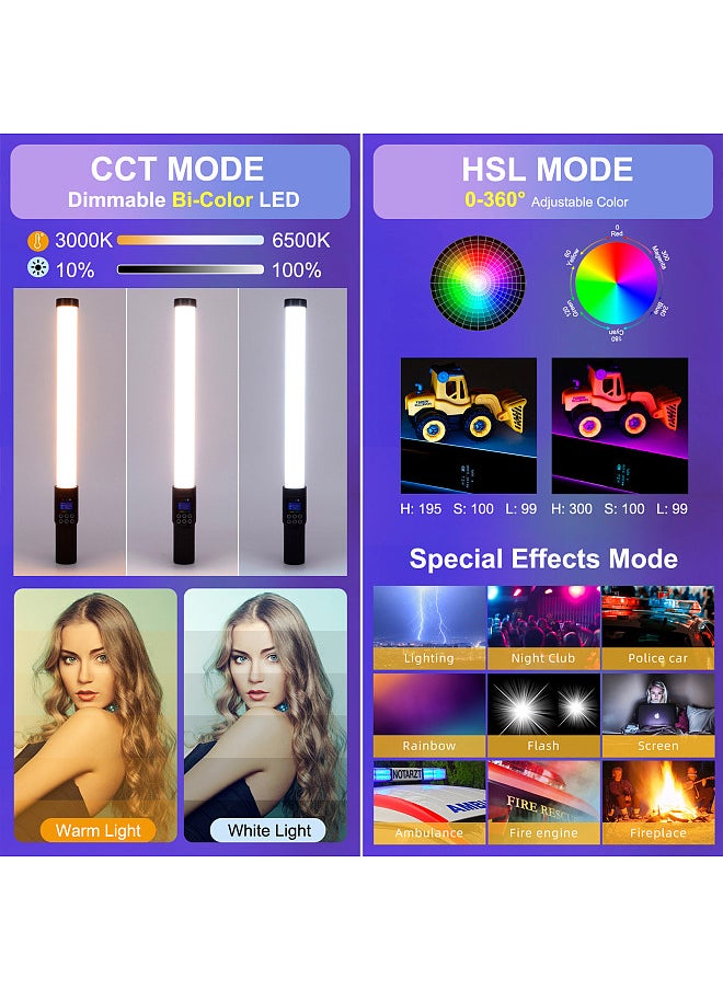 Handheld RGB Light Tube LED Video Light Wand with Barndoor 3000K-6500K Dimmable 18 Lighting Effects Built-in Battery for Vlog Live Streaming Product Portrait Photography - pzsku/ZF6106E8198C2636FACFBZ/45/_/1694513227/827fdad5-3503-447f-b6b6-321703d7650f