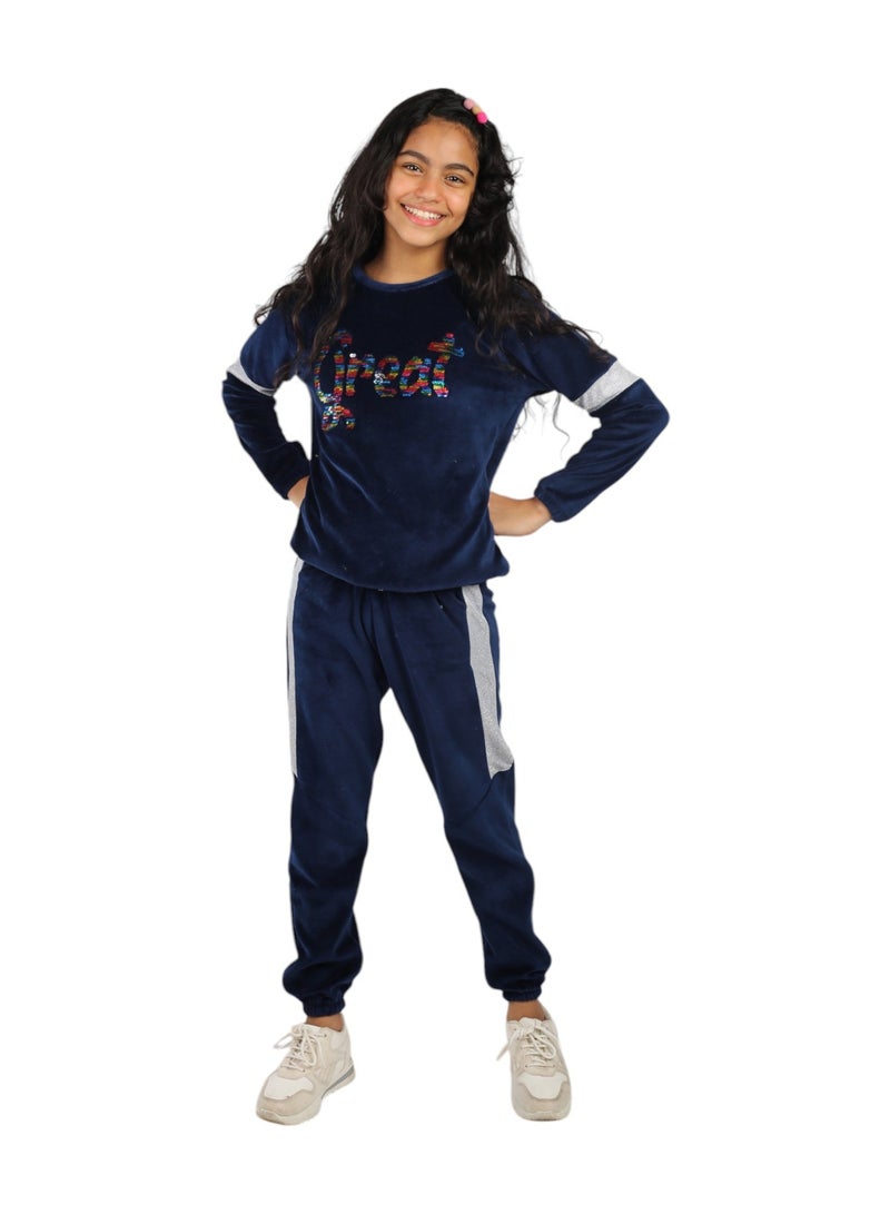 CHOiCE Girls' Kids GREAT Pajamas – Soft Velvet Fabric for Comfort and Elegance, with an Innovative Design that Combines Style and Comfort code 542 - Image 1