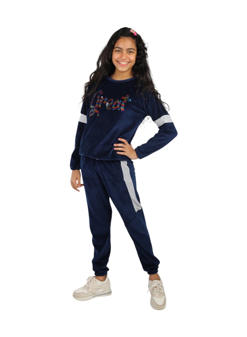 CHOiCE Girls' Kids GREAT Pajamas – Soft Velvet Fabric for Comfort and Elegance, with an Innovative Design that Combines Style and Comfort code 542 - Image 4
