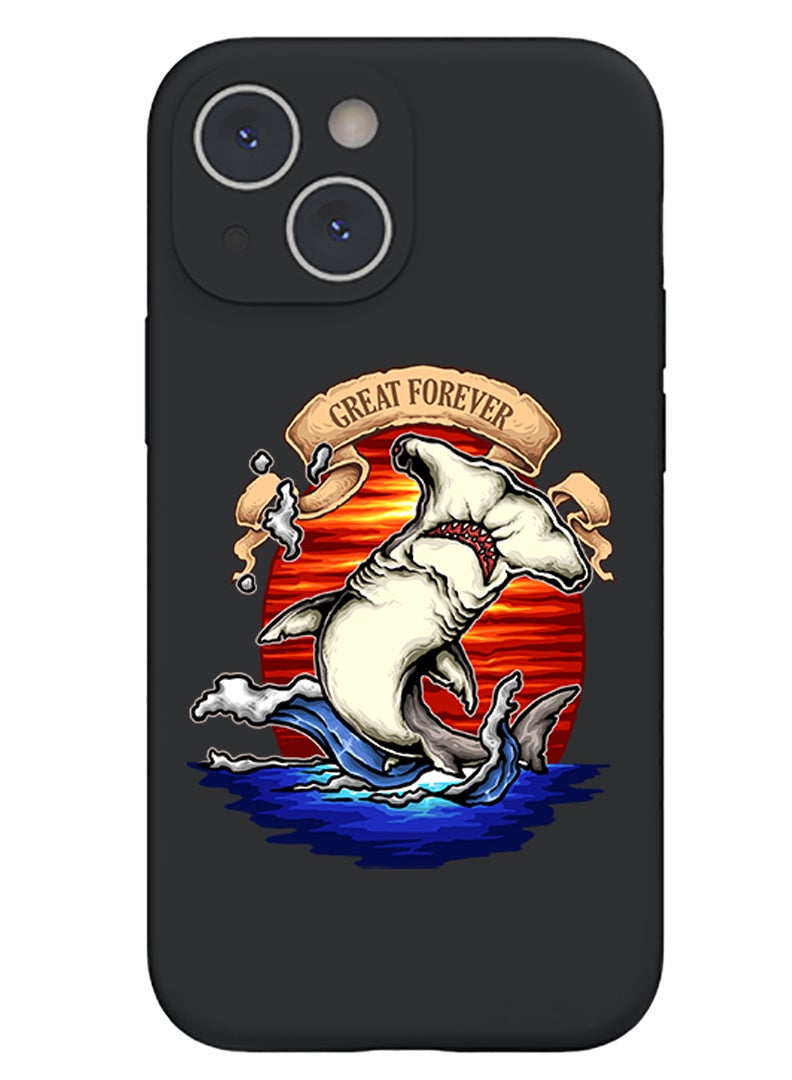 Theodor Protective Slim Fit Case Liquid Silicone Cover with Full Body Protection Anti-Scratch Shockproof Case For iPhone 13 Black  - Hello Autumn - Image 1