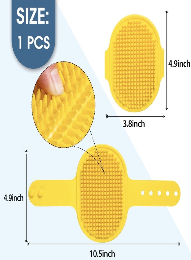 Lilpep Dog Grooming Brush, Lilpep Pet Shampoo Bath Brush Soothing Massage Rubber Comb with Adjustable Ring Handle for Long Short Haired Dogs and Cats (Yellow, pack of 1) - Image 2