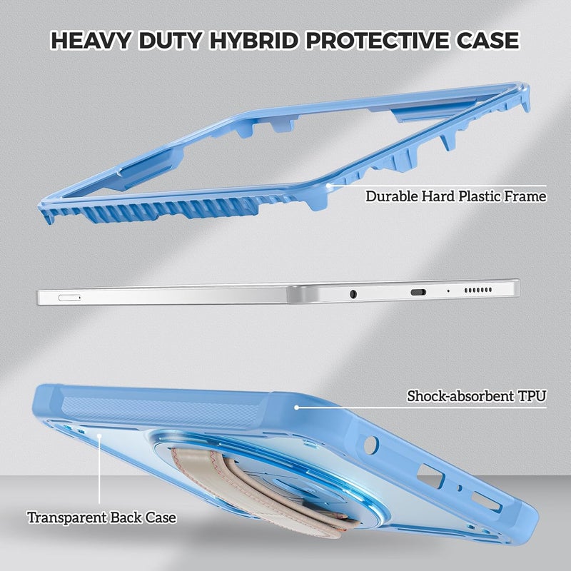 Procases Compatible For Galaxy Tab A9 8.7 Inch 2023 Case, Heavy Duty Shockproof Rugged Case 360 Degree Rotatable Kickstand Protective Cover For 8.7" Tab A9 Tablet Sm-X110/X115/X117 -Blue - Image 3