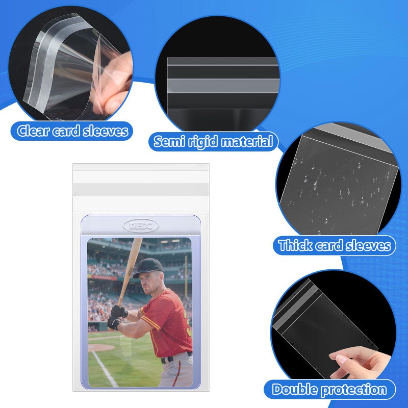 DEDC 200Pcs Team Set Bags Resealable Card Holder for Semi Rigid Card Sleeves Team Bags for Trading Cards Card Grading Fits Semi Rigid Sleeves - Image 3