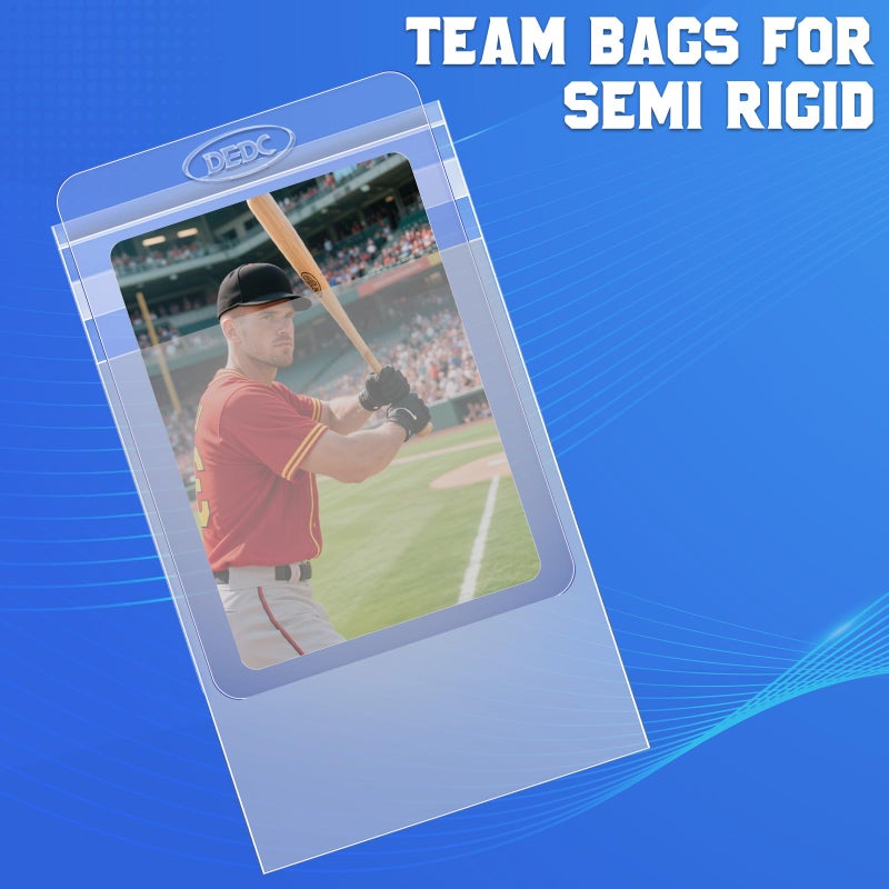 DEDC 200Pcs Team Set Bags Resealable Card Holder for Semi Rigid Card Sleeves Team Bags for Trading Cards Card Grading Fits Semi Rigid Sleeves - Image 2