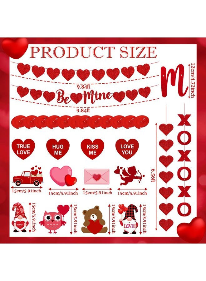 Fullhawl 30 Pcs Valentines Day Hanging Swirls Love Heart Hanging Garlands Banner Valentines Day Decorations Set for Home Classroom Office Wedding Party Anniversary - Image 2
