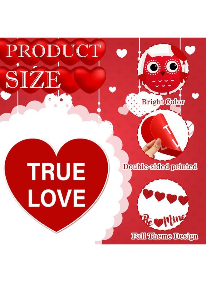 Fullhawl 30 Pcs Valentines Day Hanging Swirls Love Heart Hanging Garlands Banner Valentines Day Decorations Set for Home Classroom Office Wedding Party Anniversary - Image 5
