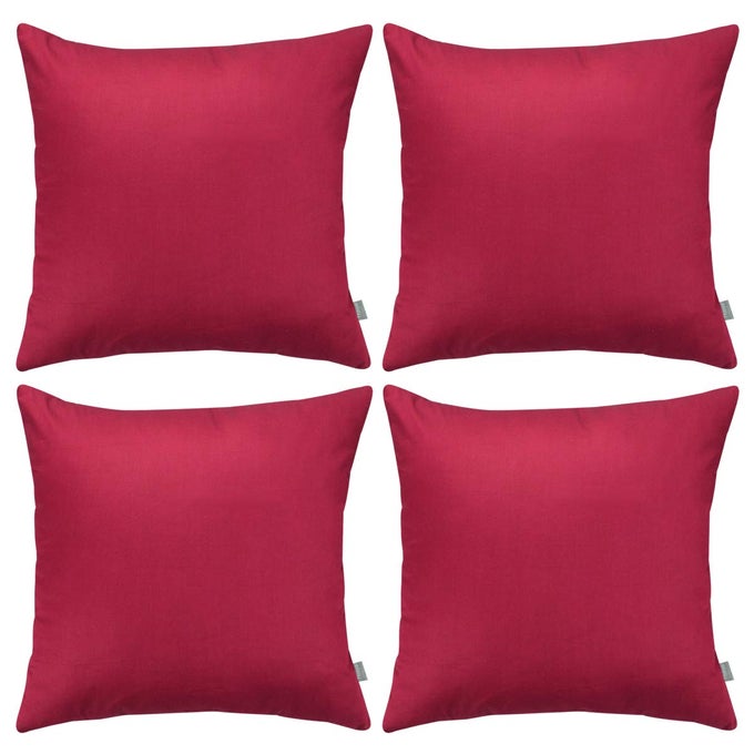 4PACK 100 COTTON COMFORTABLE SOLID DECORATIVE THROW PILLOW CASE SQUARE CUSHION COVER PILLOWCASE SUBLIMATION BLANK PILLOW COVERS DIY THROW PILLOWCASE FOR COUCH16X16 INCH 40X40CMDARK RED