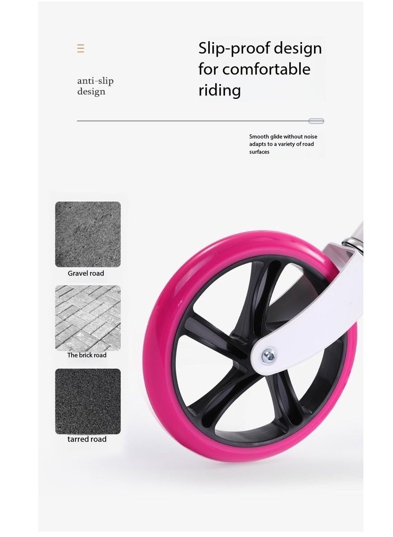 CityRiya-Long Adult & Teen Kick Scooter,3-Level Height Adjustable, Foldable & Portable,Urban Commuter Scooter for Teens & Adults Lightweight Aluminium Frame, 100kg Capacity(YS-106,Black Blue Wheel) - Image 4