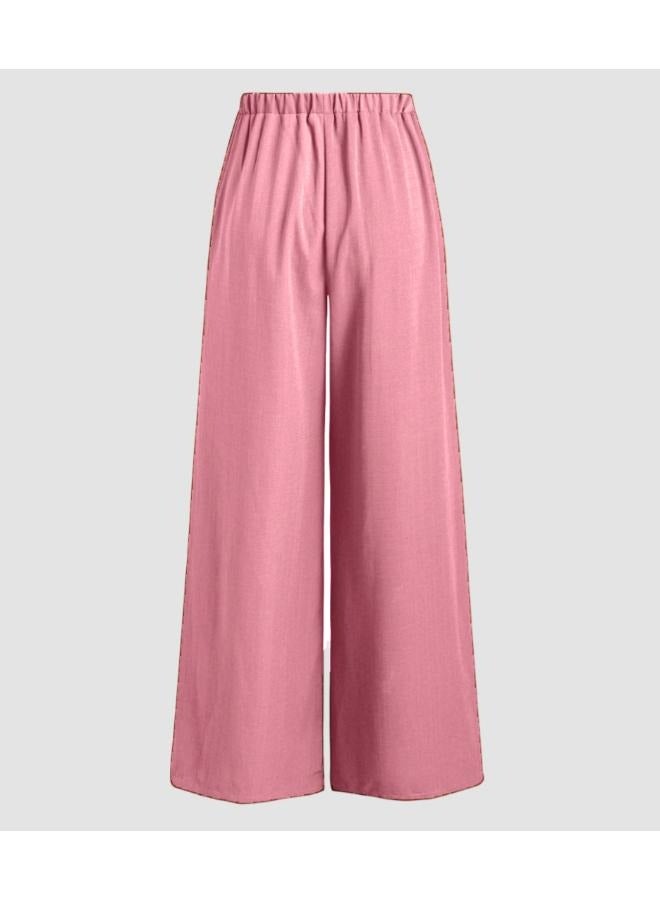 Casual Elastic Waist Wide Leg Trousers for Ladies KU047 - Image 2
