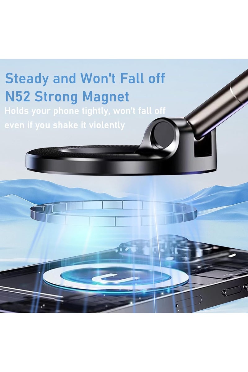 TIKNIA Vacuum Magnetic Phone Holder, 360° Adjustable Magnetic Car Mount, Foldable Portable Suction Cup Cell Phone Mount for Car/Gym/Mirror/Shower, Compatible with All Smartphones & All Car Models - Image 4