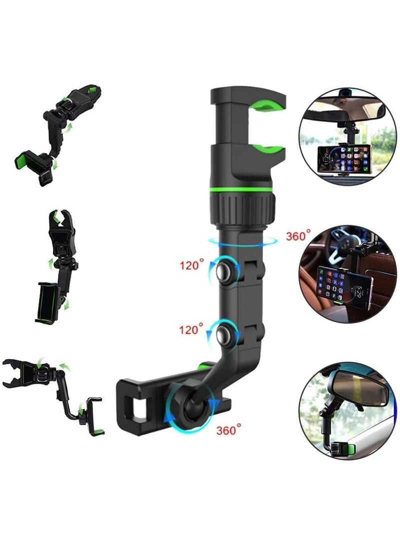 360°Rearview Mirror Phone Holder for Car,Multifunctional Phone Mount and GPS Holder Universal Adjustable Rotating Car Phone Holder(2Pcs) (ELT-03) - Image 3