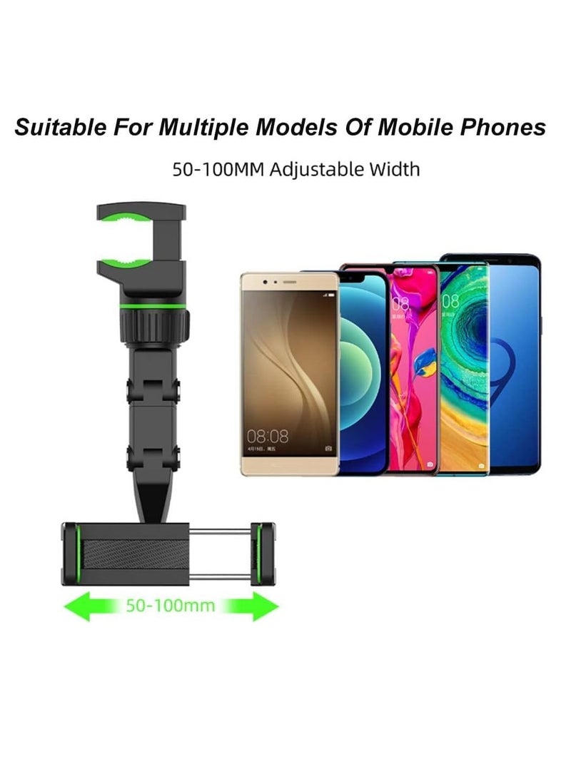 360°Rearview Mirror Phone Holder for Car,Multifunctional Phone Mount and GPS Holder Universal Adjustable Rotating Car Phone Holder(2Pcs) (ELT-03) - Image 2