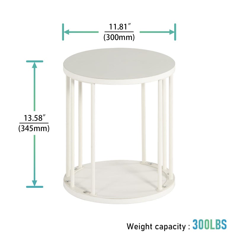 HDANI Small Round Wooden Step Stool for Kids Adults, 300lbs Load Capacity Garden Stool, Non-Slip Small Stool for Plant Stand, Kitchen, Bathroom and Bedroom, White - Image 2