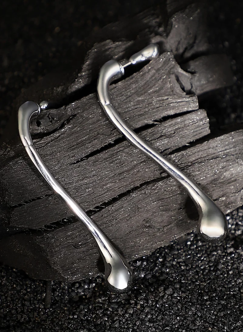 SOHI Women The Back-Drip Drop Earrings | Metallic Silver Colour | One-Size | Metallic Alloy Material | Push Back Closure | Earrings For Casual & Evening Wear