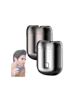 Peonly Electric Razor, New Model Mini Dual-Head Electric Shaver, Double Head Razor, Mini Electric Shaver Portable Men Travel Razor Waterproof (2-1)
