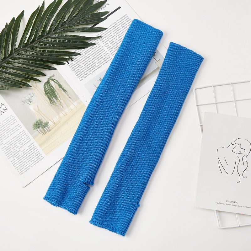 Knitted Leg Warmers for Ballet Yoga Sport Sapphire Blue 