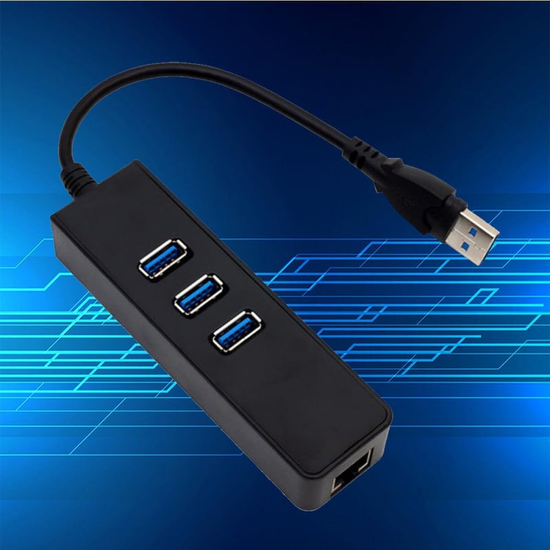 TEHAUX USB 3.0 to Gigabit Ethernet Adapter Instant USB Ethernet Adapter for 7/8/10/XP Black - Image 5