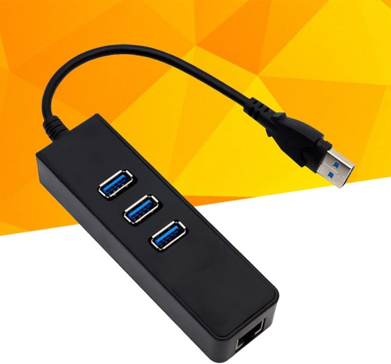 TEHAUX USB 3.0 to Gigabit Ethernet Adapter Instant USB Ethernet Adapter for 7/8/10/XP Black - Image 4