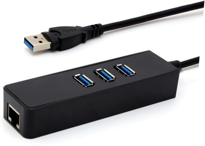 TEHAUX USB 3.0 to Gigabit Ethernet Adapter Instant USB Ethernet Adapter for 7/8/10/XP Black - Image 2