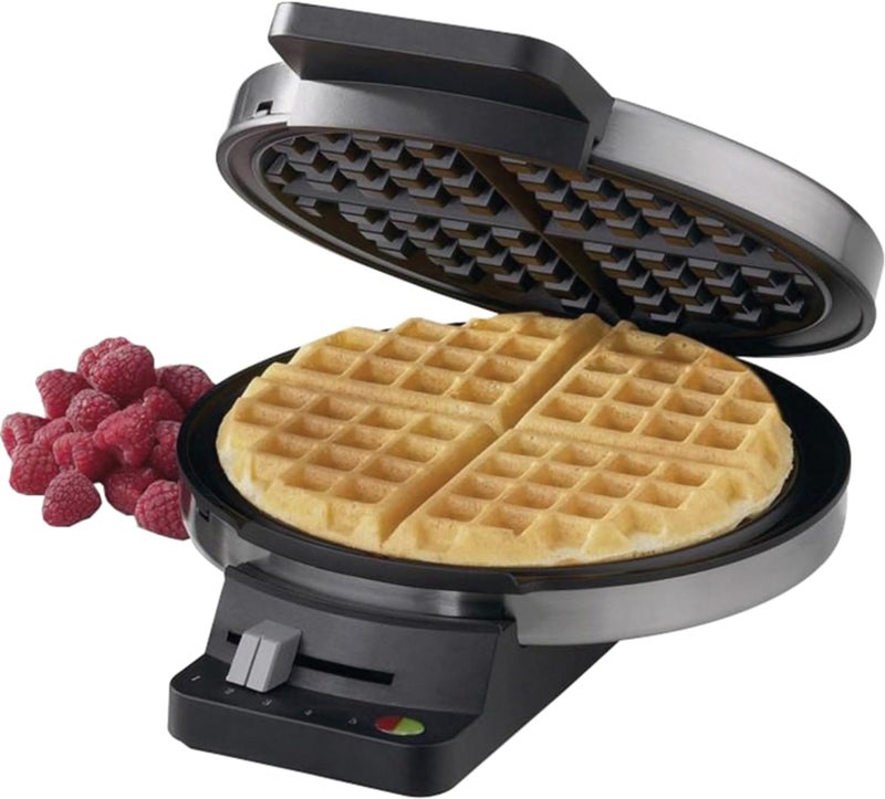 Cuisinart Waffle Maker, 1250W Round Classic Waffle Iron, 5-Setting Adjustable Browning Control, WMR-CAP2, Brushed Stainless - Image 1
